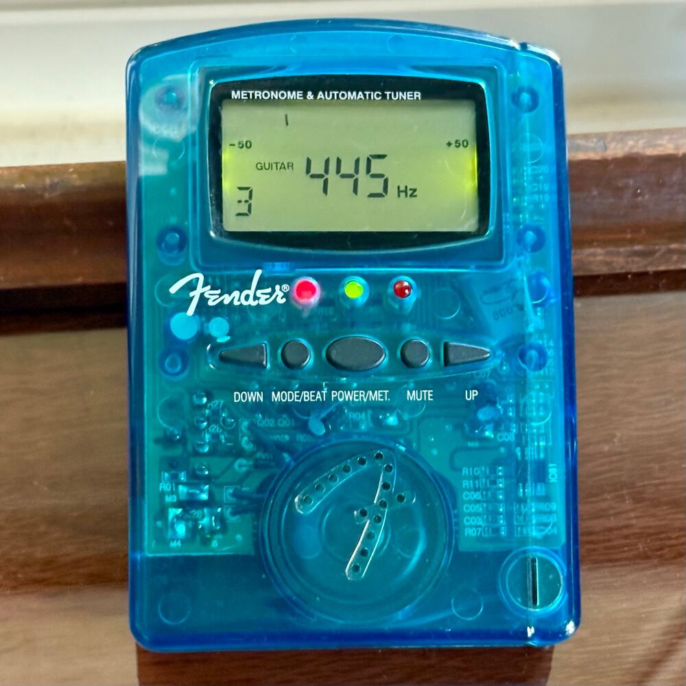 Vintage Fender Metronome & Automatic Guitar Tuner Translucent Blue